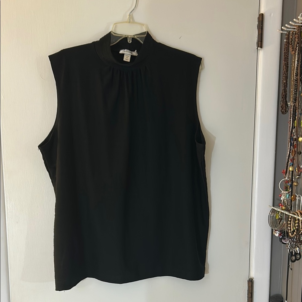 Dress Barn Black Sleeveless Relaxed Blouse